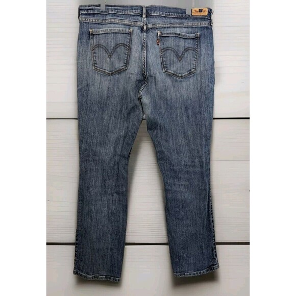 Levi's 505 Jeans Womens 16M x 33 Blue Mid-Rise Straight Leg Denim Pants - Picture 2 of 10